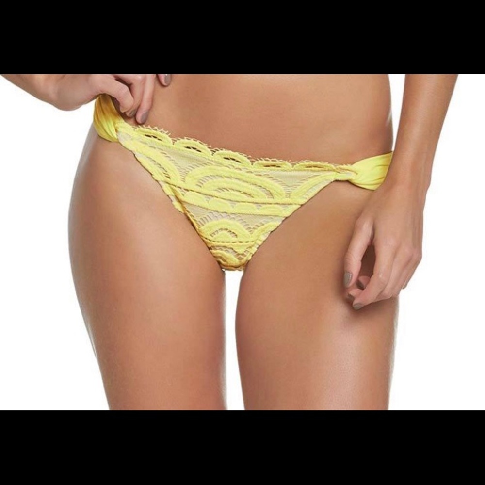 NWT Pilyq Sol Lace Fanned Full Bikini Bottoms